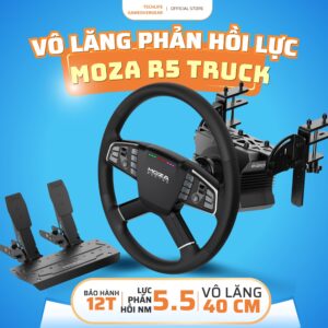 Vô Lăng Phản Hồi Lực Direct Drive Moza R5 Truck Bundle (Bản Chuyên Dụng Xe Tải – Vành Lớn 40cm) , tương thích ETS2, CityCar, TaxiLife, F1,