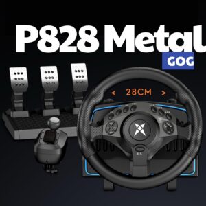 Vô Lăng Chơi Game P828 Metal Bản Cần Số Rời – Vòng Quay 1080 Độ, Pedal Kim Loại Cao Cấp chơi ETS2, Taxi Life, City Car Driving, Forza ,