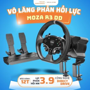 Vô Lăng Phản Hồi Lực Direct Drive Moza R3 PC – Truyền Động Trực Tiếp 3.9Nm kết hợp Forza, ETS2 , TaxiLife, City Car Driving
